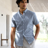 Oskar Short Sleeve Stripe Shirt - Navy