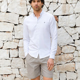 Oskar Relaxed Stripe Shorts - Brown