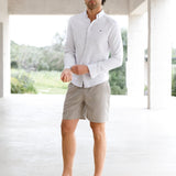 Oskar Relaxed Stripe Shorts - Brown