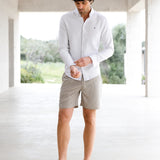 Oskar Relaxed Stripe Shorts - Brown