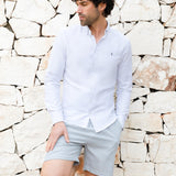 Oskar Relaxed Stripe Shorts - Light Blue