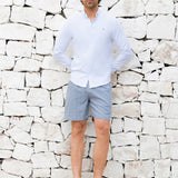 Oskar Relaxed Stripe Shorts - Navy