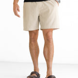 Ezra Relaxed Stripe Shorts - Beige