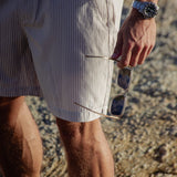 Ezra Relaxed Stripe Shorts - Beige