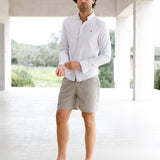 Ezra Relaxed Stripe Shorts - Beige