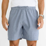 Ezra Relaxed Stripe Shorts - Navy