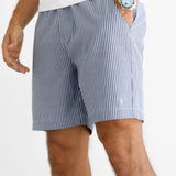 Ezra Relaxed Stripe Shorts - Navy