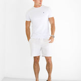 Ezra Relaxed Stripe Shorts - White & Beige
