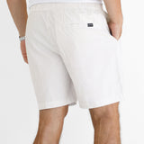 Ezra Relaxed Stripe Shorts - White & Beige