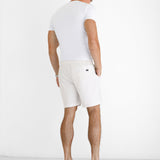 Ezra Relaxed Stripe Shorts - White & Beige