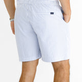 Ezra Relaxed Stripe Shorts - White & Blue