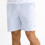 Ezra Relaxed Stripe Shorts - White & Blue