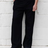Freddie Relaxed Linen Trousers - Black