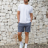 Freddie Relaxed Linen Shorts - Blue