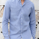 Conrad Long Sleeve Checked Shirt - Blue
