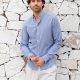 Conrad Long Sleeve Checked Shirt - Blue