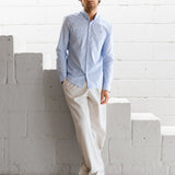 Conrad Long Sleeve Checked Shirt - Light Blue