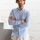 Conrad Long Sleeve Checked Shirt - Light Blue