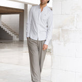 Conrad Long Sleeve Checked Shirt - White