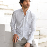 Conrad Long Sleeve Checked Shirt - White