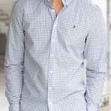 Conrad Long Sleeve Checked Shirt - White & Blue