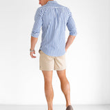 Isaac Long Sleeve Stripe Shirt - Navy