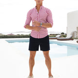 Isaac Long Sleeve Stripe Shirt - Red