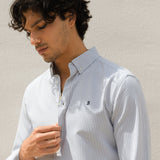 Conrad Long Sleeve Stripe Shirt - Grey