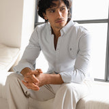 Conrad Long Sleeve Stripe Shirt - Grey