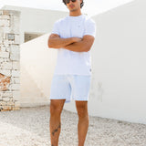 Conrad Relaxed Stripe Shorts - Light Blue