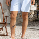 Conrad Relaxed Stripe Shorts - Light Blue