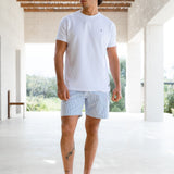 Conrad Relaxed Stripe Shorts - Navy
