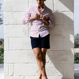 Elias Long Sleeve Stripe Shirt - White & Red