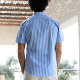 Elias Short Sleeve Stripe Shirt - Light Blue