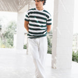 Conrad Relaxed Stripe T-Shirt - Dark Green