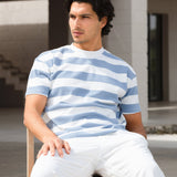 Conrad Relaxed Stripe T-Shirt - Light Blue