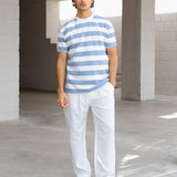 Conrad Relaxed Stripe T-Shirt - Light Blue