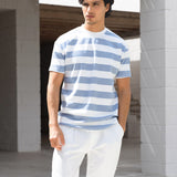 Conrad Relaxed Stripe T-Shirt - Light Blue