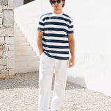 Conrad Relaxed Stripe T-Shirt - True Navy