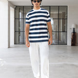 Conrad Relaxed Stripe T-Shirt - True Navy