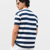 Conrad Relaxed Stripe T-Shirt - True Navy
