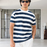 Conrad Relaxed Stripe T-Shirt - True Navy