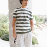 Conrad Relaxed Stripe T-Shirt - Safari Green