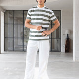 Conrad Relaxed Stripe T-Shirt - Safari Green