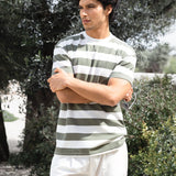 Conrad Relaxed Stripe T-Shirt - Safari Green