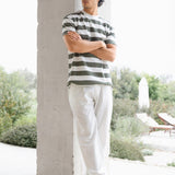 Conrad Relaxed Stripe T-Shirt - Safari Green