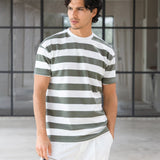 Conrad Relaxed Stripe T-Shirt - Safari Green