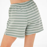 Soft Stripe Waffle Shorts - Green Stripe