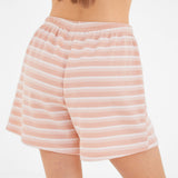 Soft Stripe Waffle Shorts - Peach Stripe