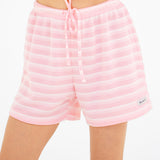 Soft Stripe Waffle Shorts - Pink Stripe